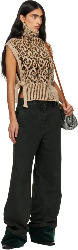 Dries Van Noten Beige Jacquard Dickey 4