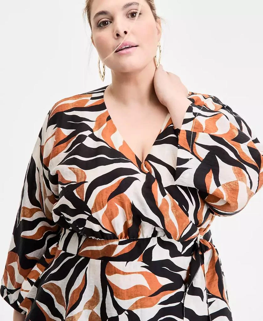 Macy's I.N.C International Concepts Plus Size Printed Kimono Wrap Top, Exclusively at Macy's 3