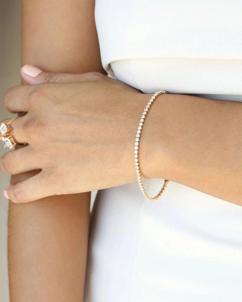 Ettika Jewelry Minimalist Crystal Tennis Bracelet in 18K Gold Plated 2