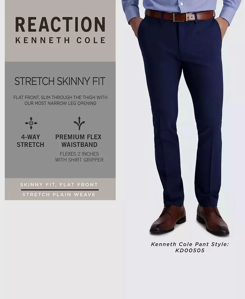 Kenneth Cole Men's Gabardine Skinny/Extra-Slim Fit Performance Stretch Flat-Front Dress Pants 6