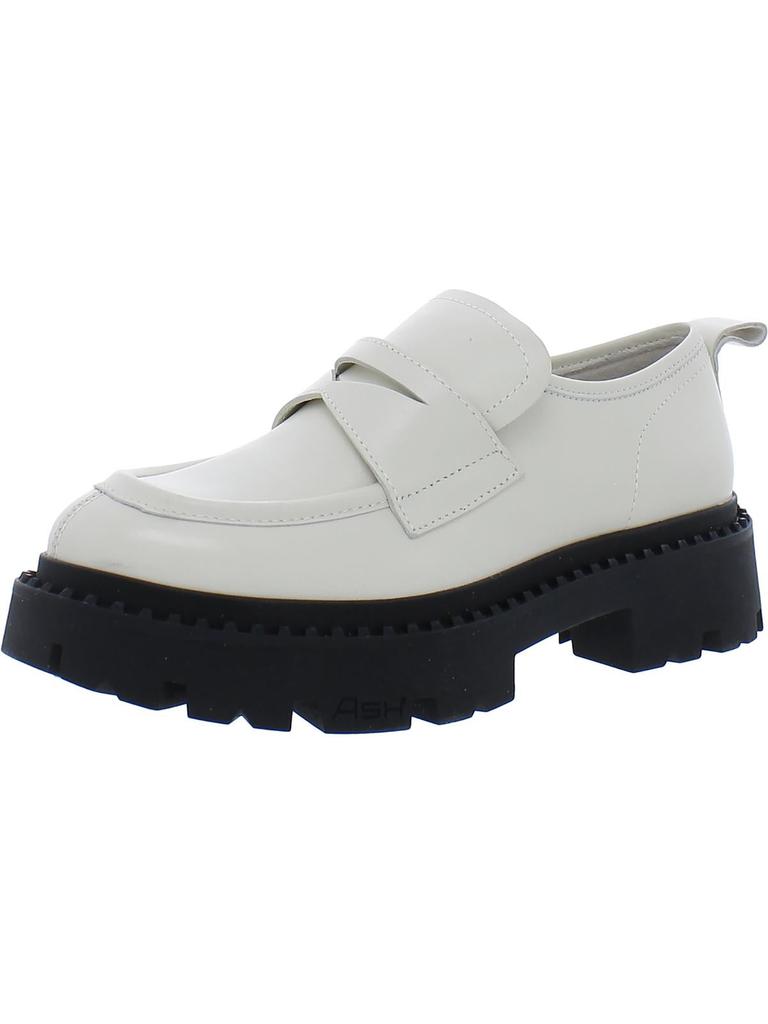 Ash Genial Womens Leather Lugged Sole Loafers