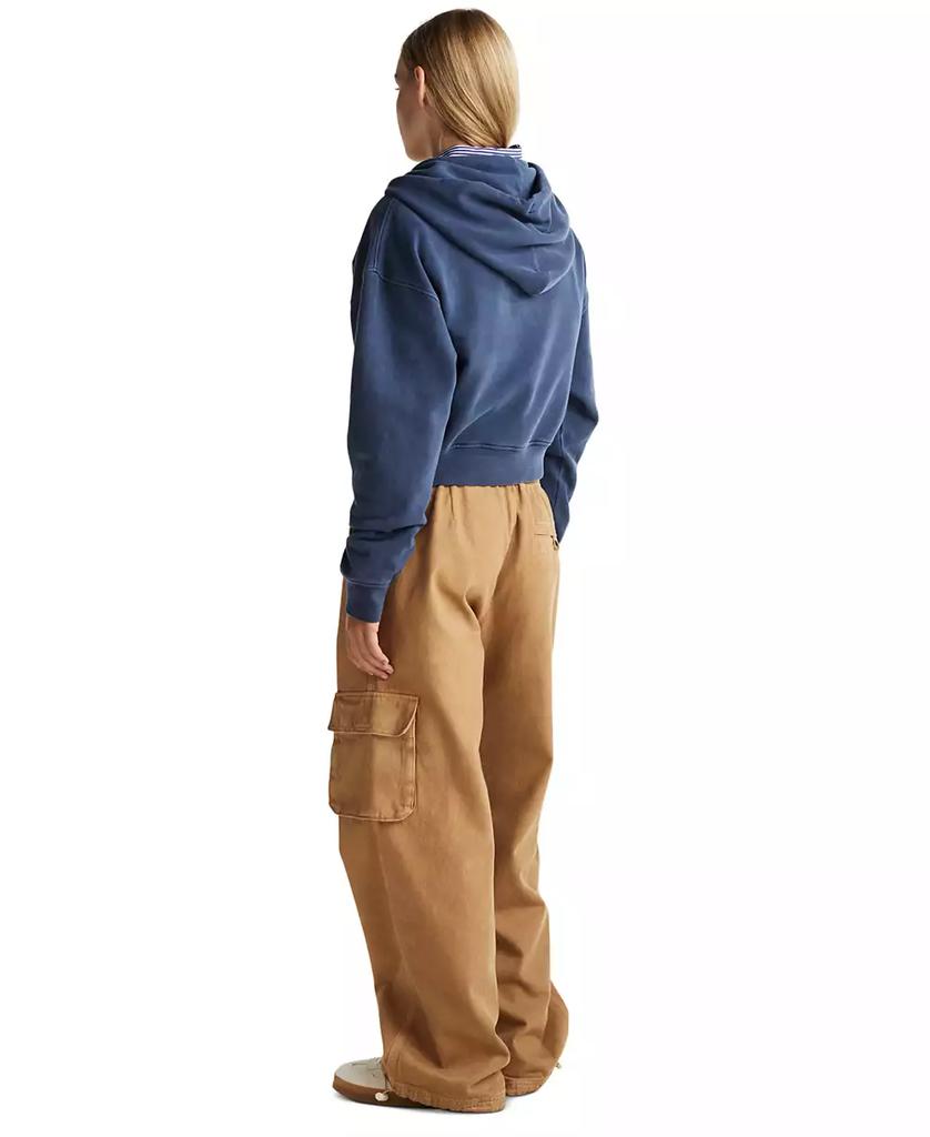 Tommy Jeans Women's Boxy Cropped Garment Dyed  Varsity Hoodie