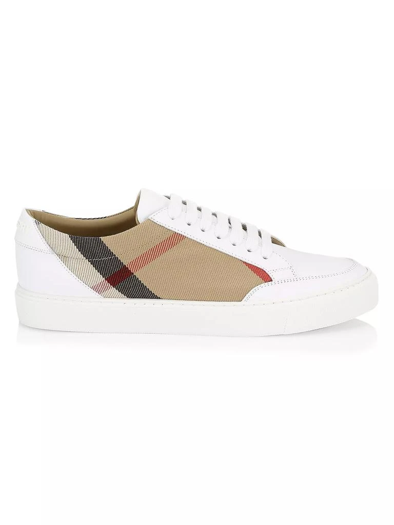 Burberry Salmond Vintage Check Leather & Textile Sneakers 1