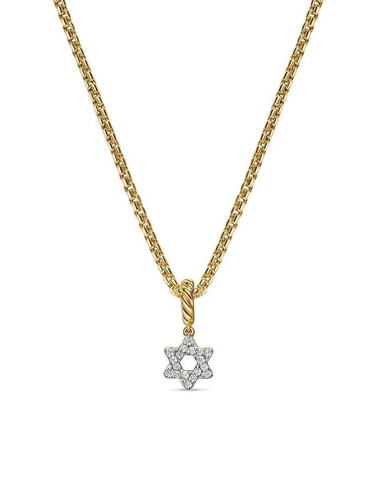 David Yurman Micro Pavé Star of David Amulet in 18K Yellow Gold with Diamonds, 7.4MM