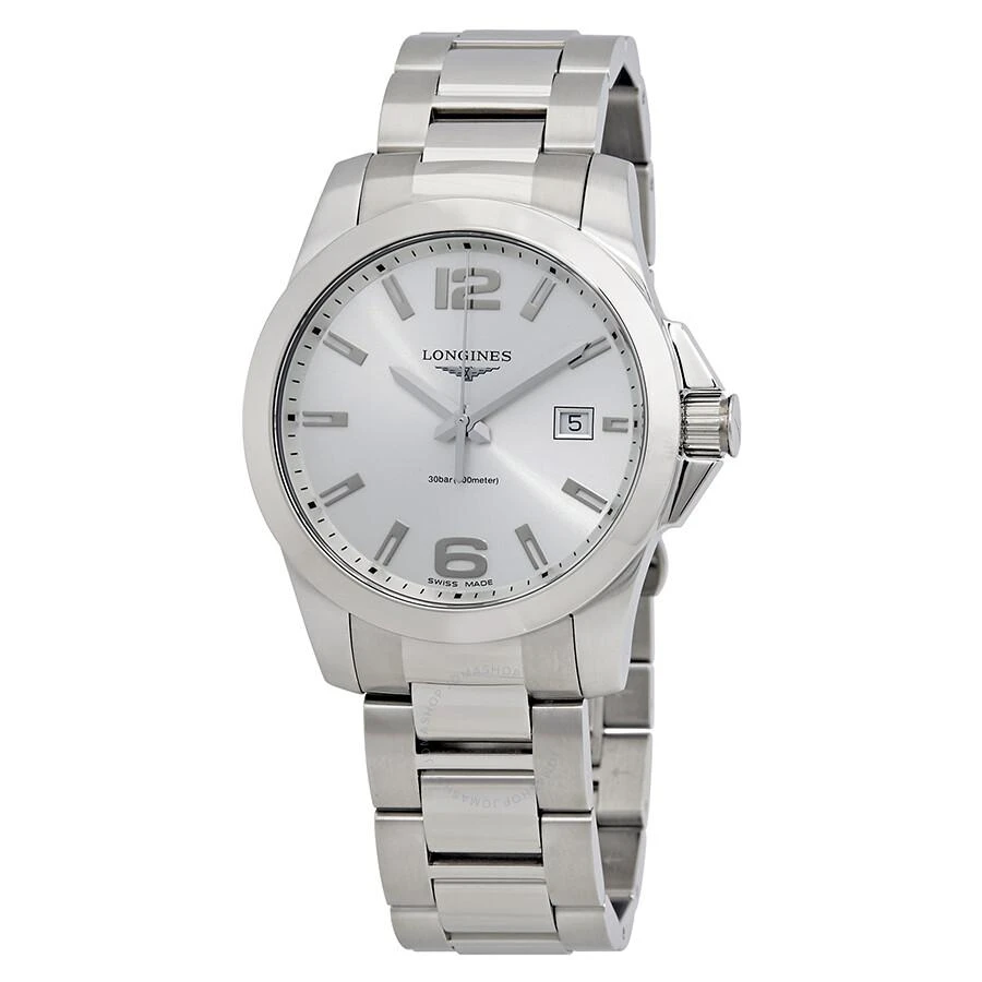 Longines Conquest Silver Dial Stainless Steel Men's 41mm Watch L37594766 1