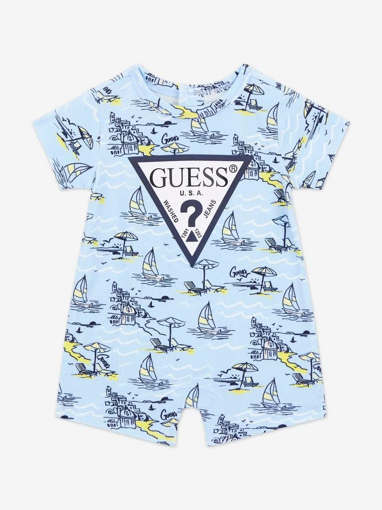 GUESS Guess Baby Boys Sea City Romper in Blue