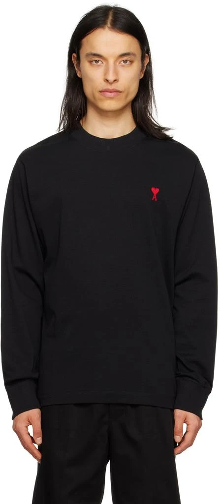 AMI Black Ami De Cœur Long Sleeve T-Shirt 1