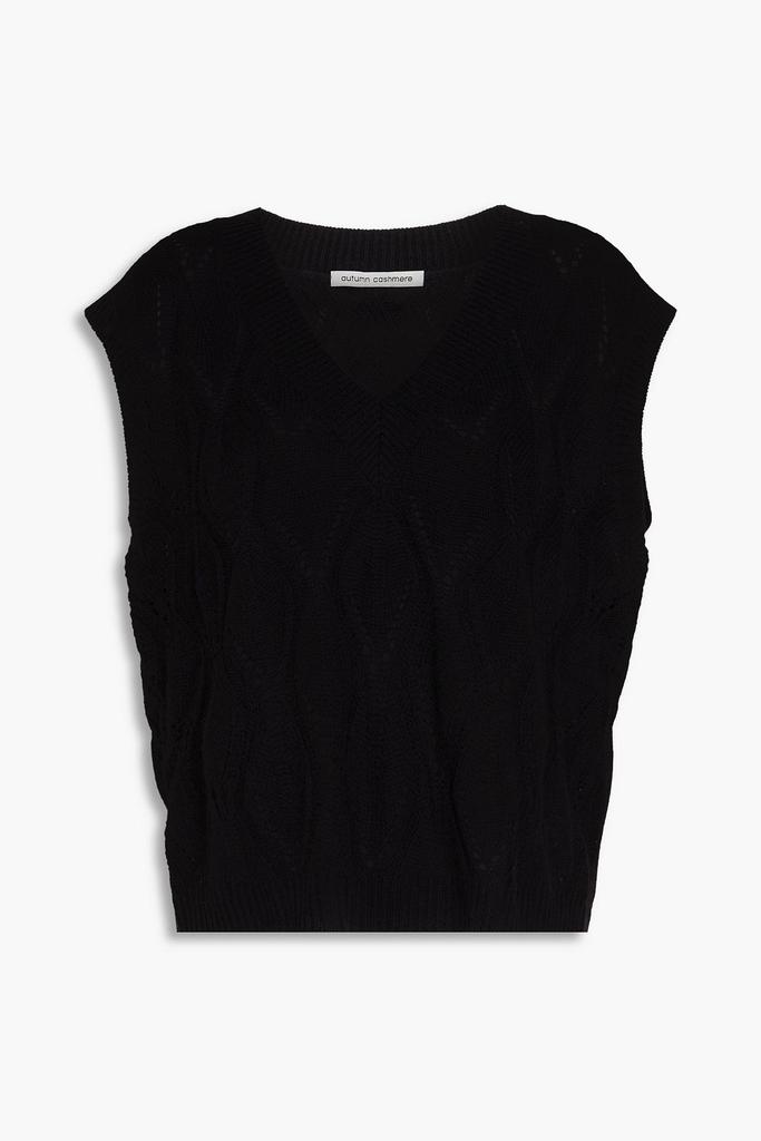 Autumn Cashmere Pointelle-knit cashmere vest