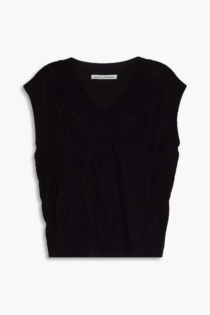 Autumn Cashmere Pointelle-knit cashmere vest 1