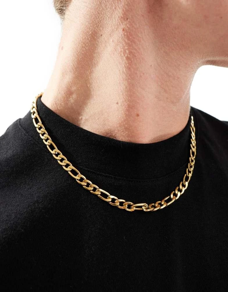 LOST SOULS Lost Souls 7mm figaro chain necklace in 18k gold plated 1