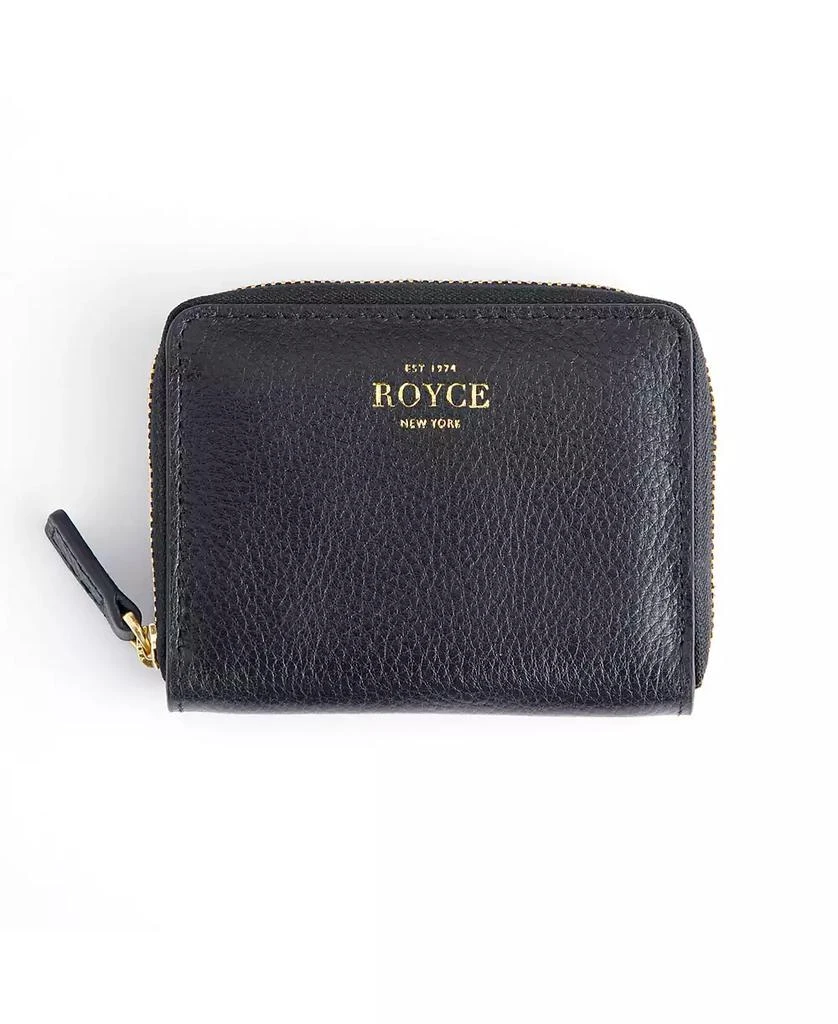 ROYCE New York Men's Pebbled Leather Zippered Credit Card Wallet 3
