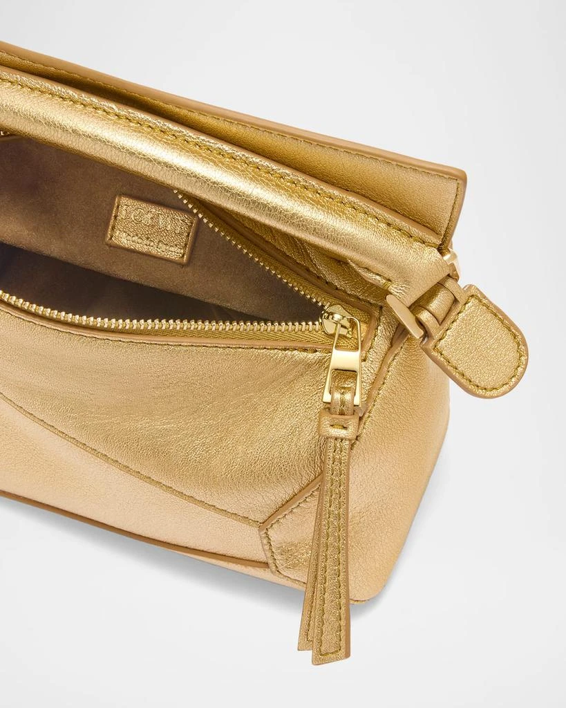 Loewe Puzzle Edge Mini Top-Handle Bag in Metallic Leather 5