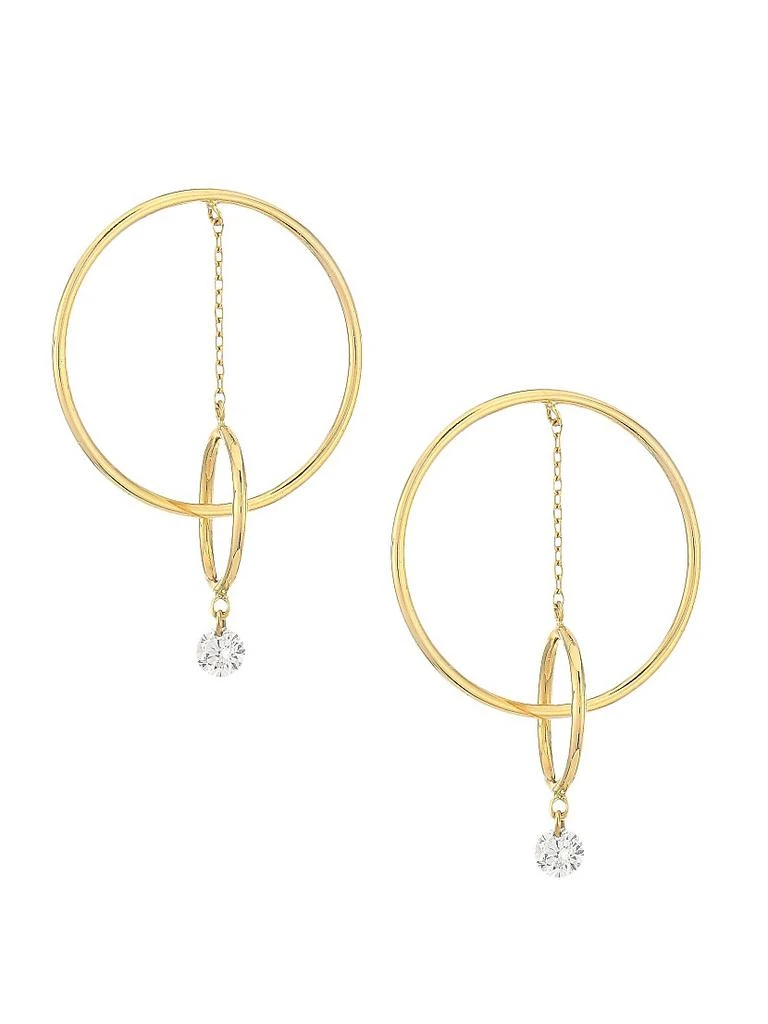 Persée Turn Around ​18K Yellow Gold &amp; Diamond Hoop Earrings 1