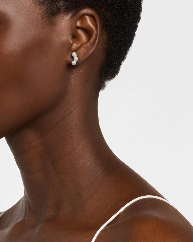 POPPY FINCH Baby Pearl Trio Stud Earrings