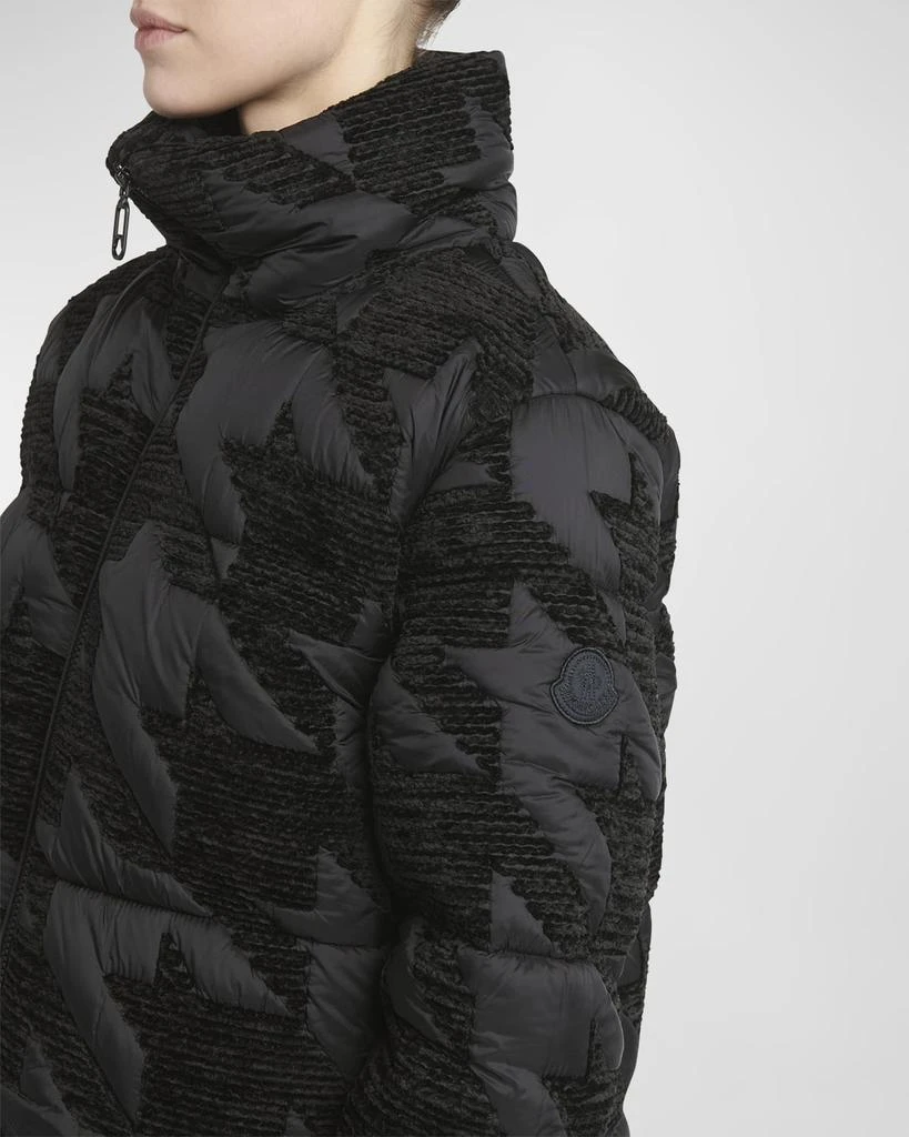 Moncler Evandra Embroidered Houndstooth Puffer Jacket 6