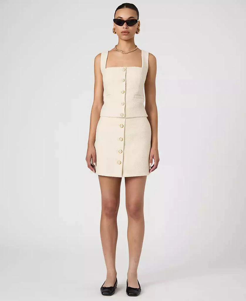 French Connection Women's Structured Button-Front Skirt 6