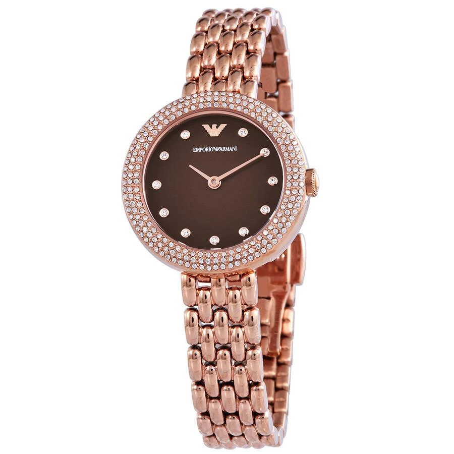 Emporio Armani Rosa Quartz Crystal Brown Dial Ladies Watch AR11418 1