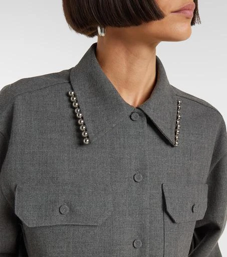 Jil Sander Beaded wool canvas shirt 4