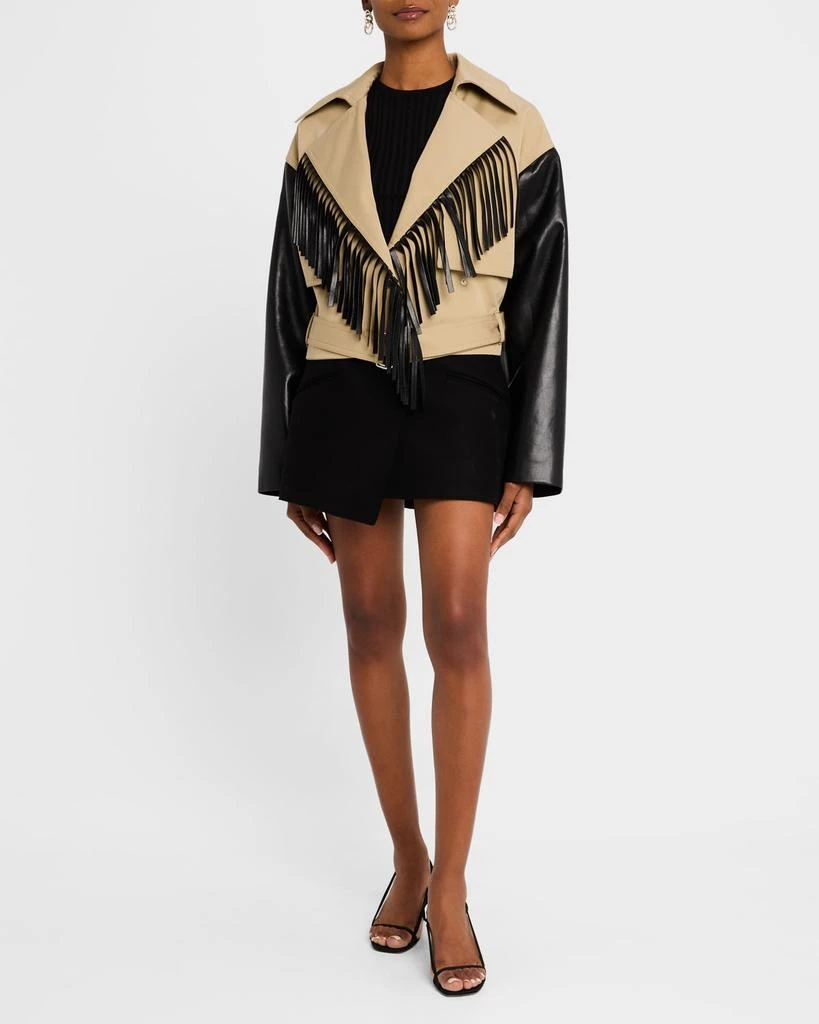 Nanushka Kazia Fringe Trench Coat 2