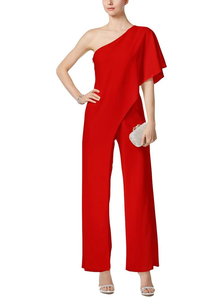 Adrianna Papell Womens One Shoulder Draped Jumpsuit 6
