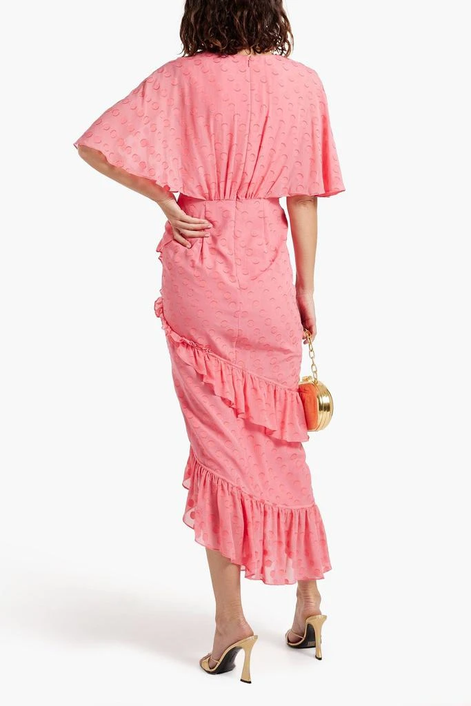 Saloni Rose wrap-effect fil coupé silk-blend chiffon maxi dress 3