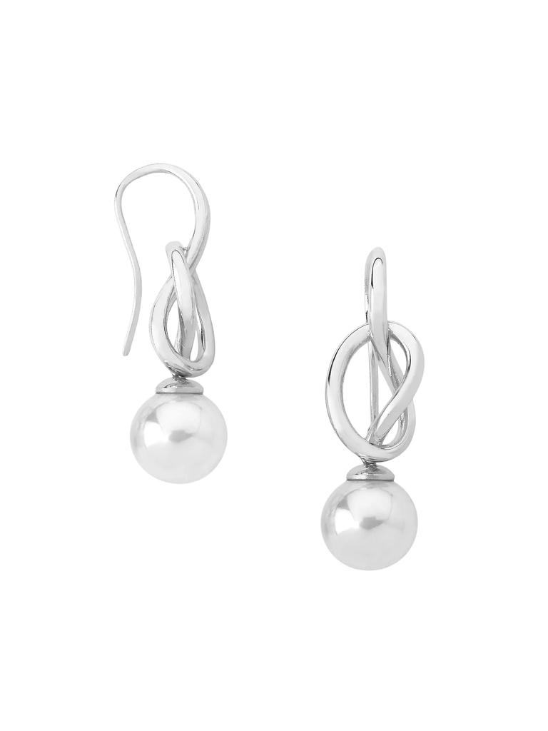 Majorica Nudo Rhodium-Plated Silver & Faux White Pearl Earrings