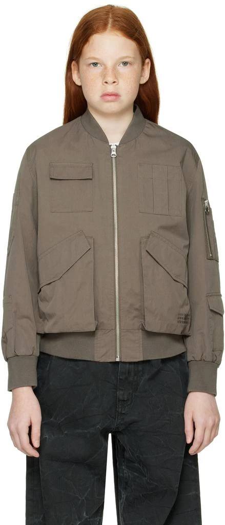 MM6 Kids Taupe Multi-Pocket Bomber Jacket