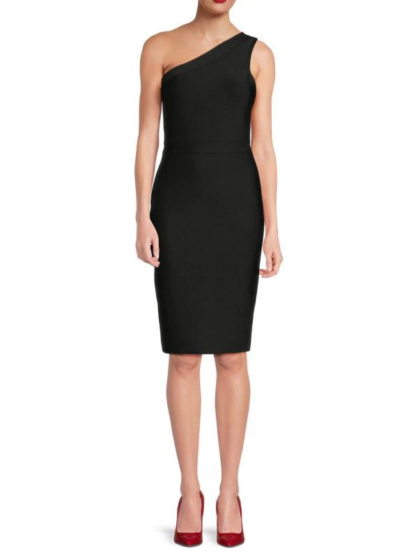 Bebe Bandage One Shoulder Sheath Dress 1