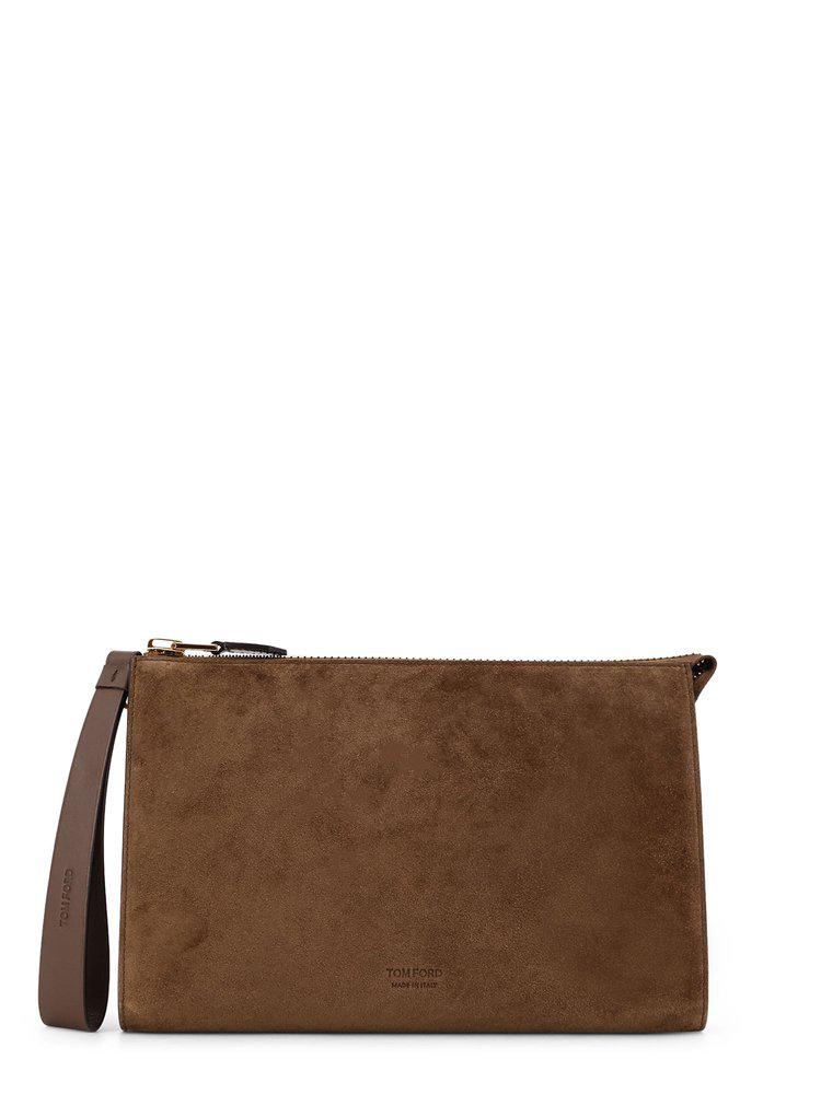 Tom Ford Tom Ford Logo-Detailed Zipped Clutch Bag