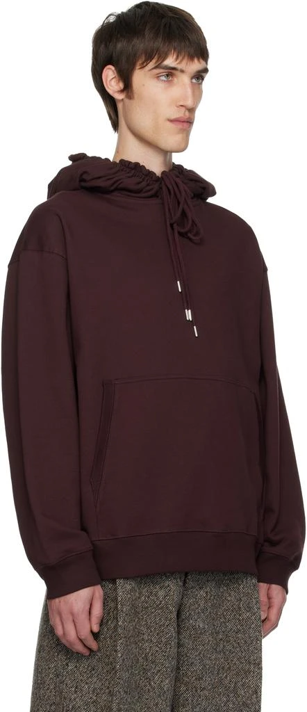 Dries Van Noten Burgundy Loose Fit Hoodie 2