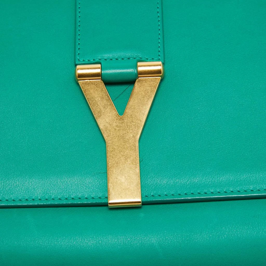 Yves Saint Laurent Green Leather Y-Ligne Clutch 4