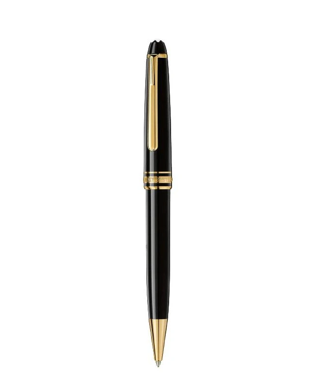 MontBlanc Montblanc Meisterstuck Black Resin Gold Plated Clip Ballpoint Unisex Pen 10883 164-SD 2