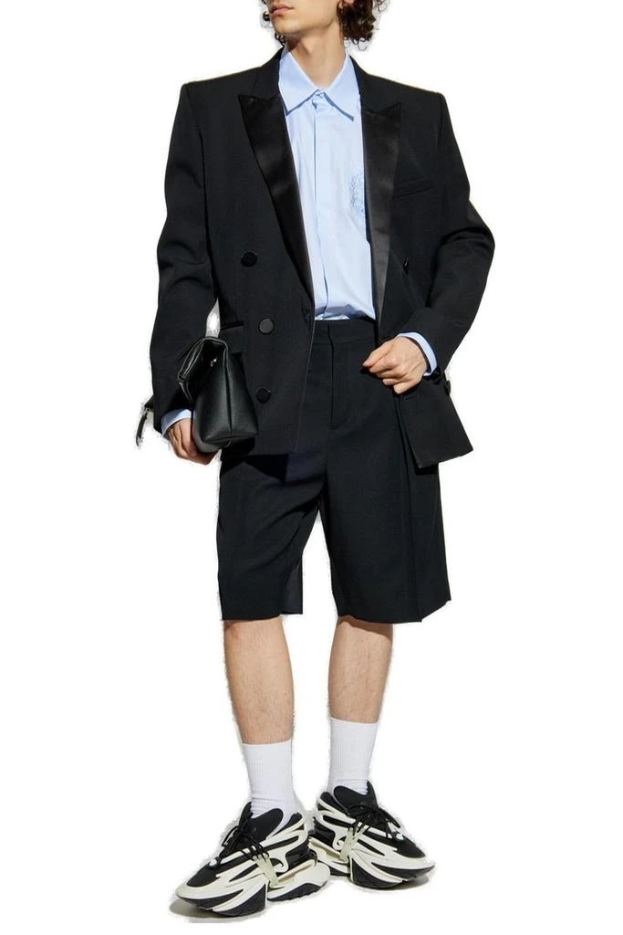 Balmain Balmain Grain De Poudre Pleated Bermuda Shorts 4