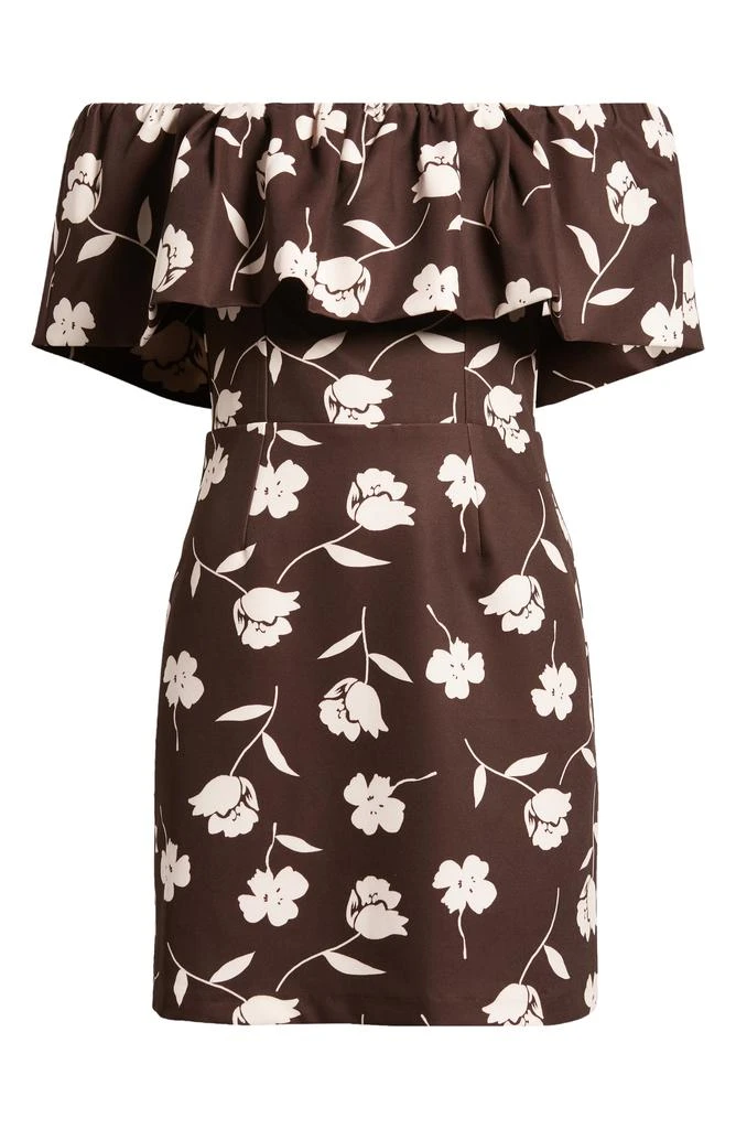 Charles Henry Floral Ruffle Off the Shoulder Minidress 5