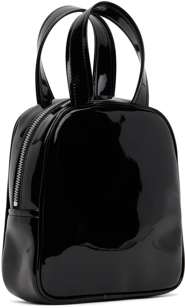 Comme des Garcons Black Synthetic Patent Leather Bag 3