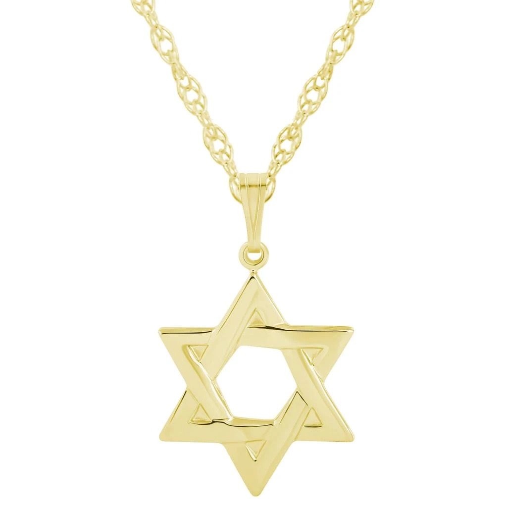 Glistening Jewels Sterling Silver Star of David Pendant Necklace