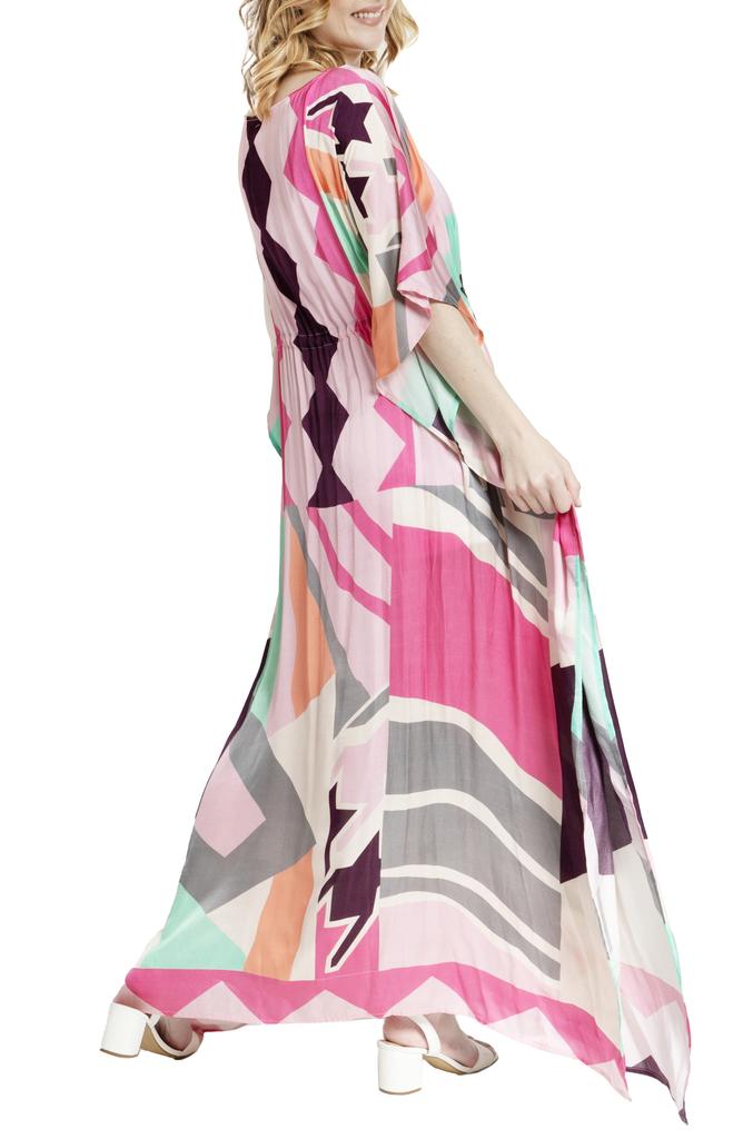 SAACHI Abstract Geometric Keyhole Caftan