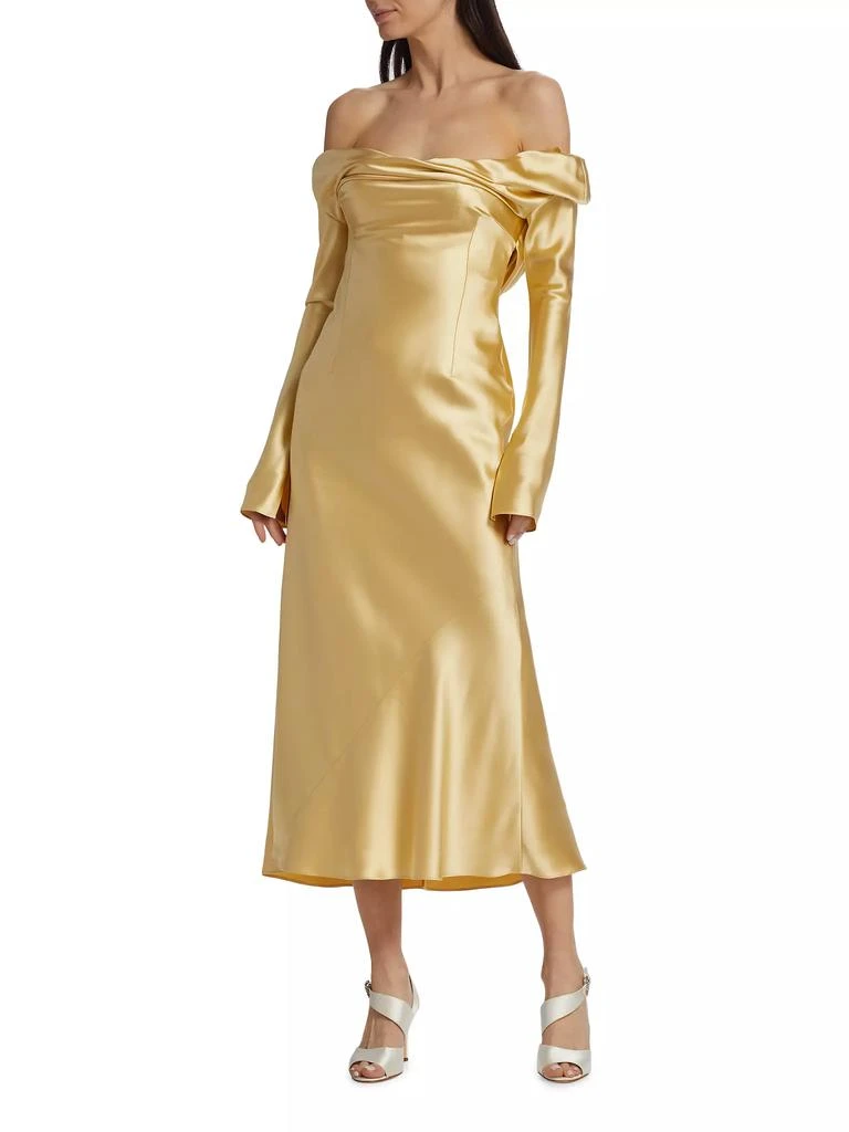 Danielle Frankel Noa Crepe Satin Midi-Dress 3
