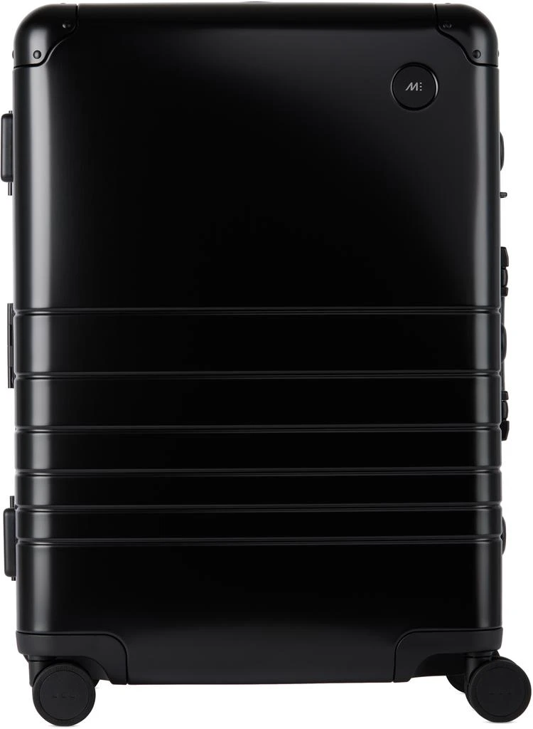 Monos Black Aluminum Check-In Medium Suitcase 1