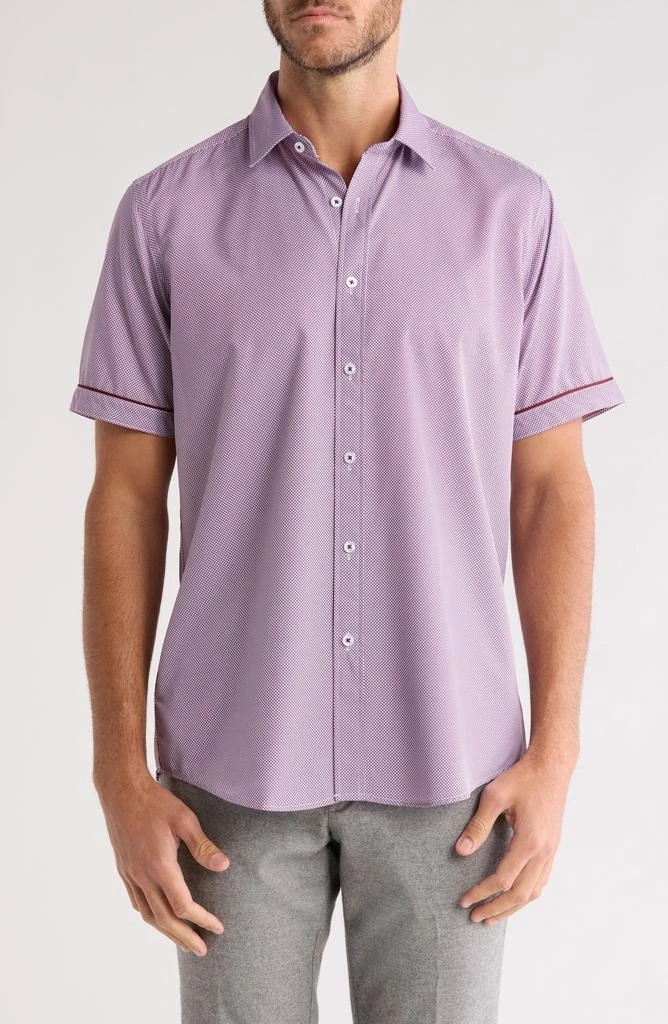 TR Premium Tipped Short Sleeve Button-Up Shirt 1