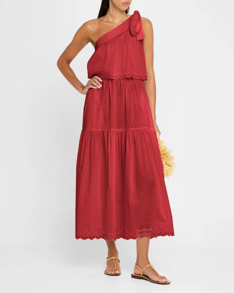 VANESSA BRUNO Cora Tiered One-Shoulder Midi Dress 4