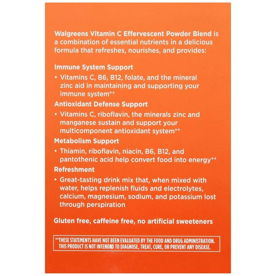 Walgreens Vitamin C Effervescent Powder Blend Packets (30 days) Orange 4