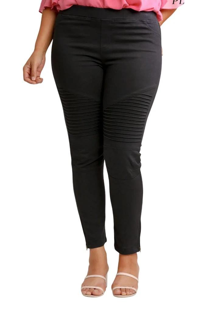 umgee Washed Moto Jegging In Black 2