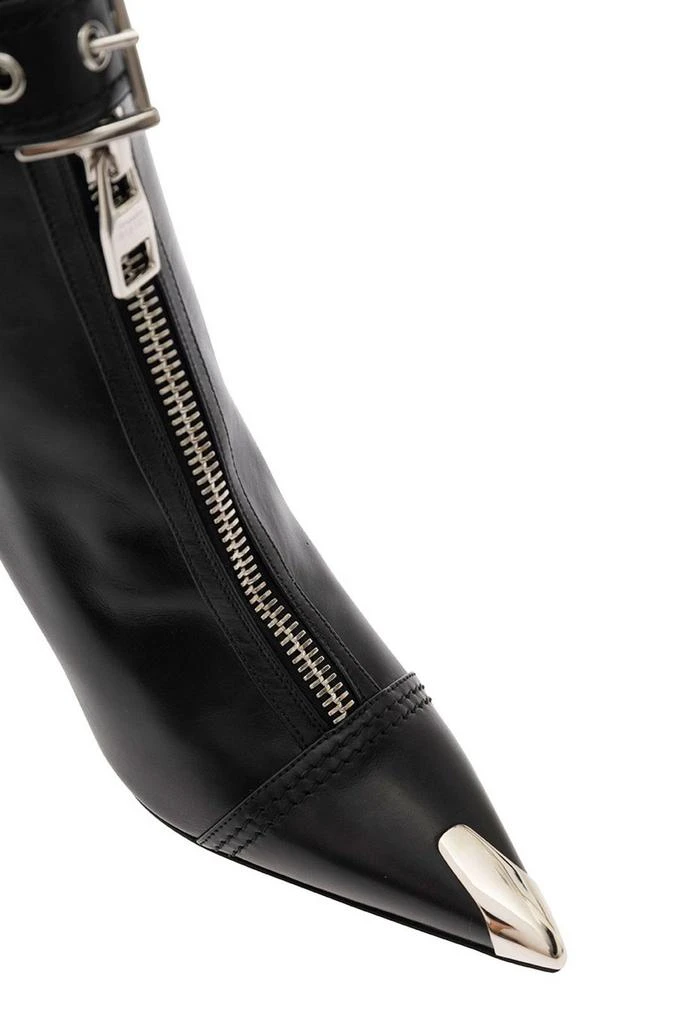 Alexander McQueen Alexander McQueen Buckle-Fastened Pointed-Toe Ankle Boots 5
