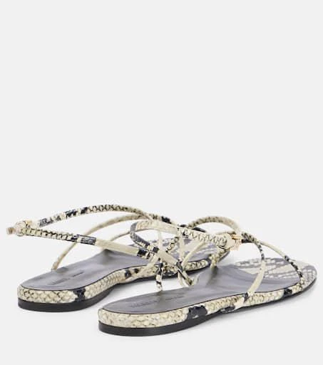 Khaite Loop snake-effect leather sandals 2
