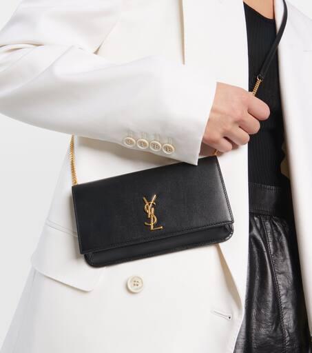 Yves Saint Laurent Cassandre leather phone pouch