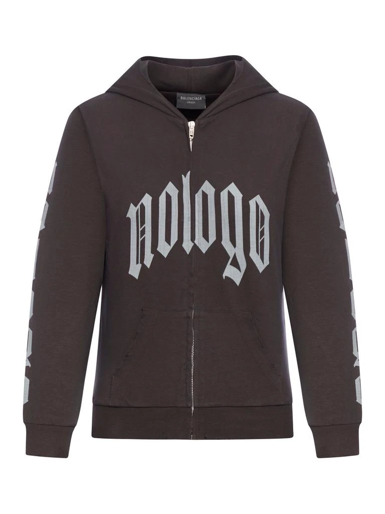 Balenciaga Balenciaga Nologo Zip-Up Hoodie from Cettire