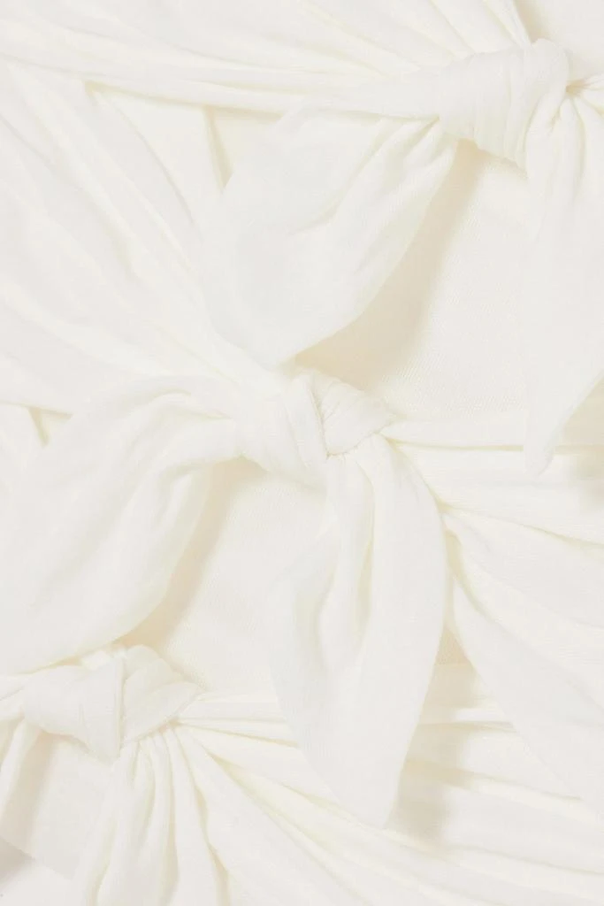 INTERIOR Alexi strapless knotted cotton-jersey top 4