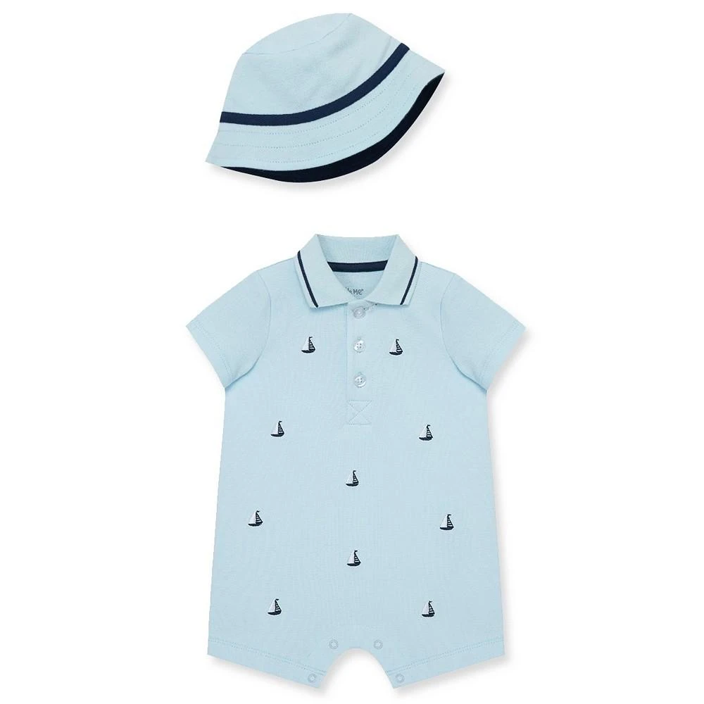 Little Me Baby Boys Sailboat Romper with Hat 1