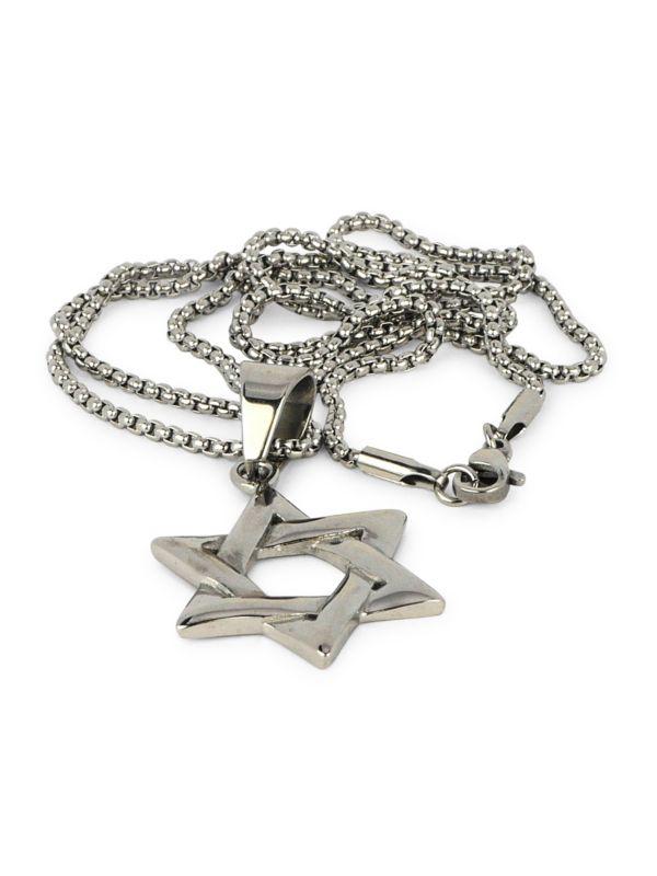 Jean Claude Dell Arte Stainless Steel Star of David Pendant Necklace